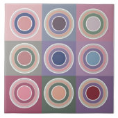 中世紀モダンのカラフル円パターン大 タイル (正面)