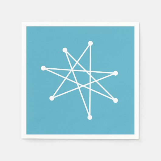 中世紀モダンのクリスマス原子モダンMCMスターN スタンダードカクテルナプキン (正面)