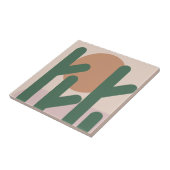 中世紀モダンのサボテンの芸術パタ自然ーン タイル (側面)