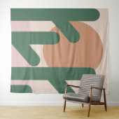 中世紀モダンのサボテンの芸術パタ自然ーン タペストリー (インサイチュ(横))