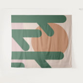 中世紀モダンのサボテンの芸術パタ自然ーン タペストリー (正面(横))