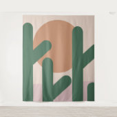 中世紀モダンのサボテンの芸術パタ自然ーン タペストリー (正面)