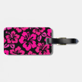 中世紀モダンのハイビスカス熱帯花パターン ラゲッジタグ (裏面横)