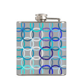 中世紀モダンの円、灰色、青、白 フラスク (裏面)