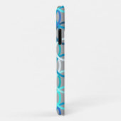 中世紀モダンの円、灰色、青、白 Case-Mate iPhoneケース (裏面/右)