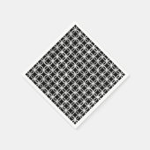 中世紀モダンの円、黒、白、灰色 スタンダードカクテルナプキン (角)