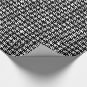 中世紀モダンの円、黒、白、灰色 ラッピングペーパー (角)