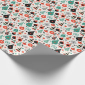 中世紀モダンの原子モダン的クリスマス ラッピングペーパー (角)