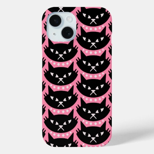 中世紀モダンの原子猫パターン Case-Mate iPhoneケース (裏面)