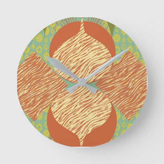 中世紀モダンの幾何公差 ラウンド壁時計 (正面)