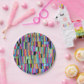 中世紀モダンの書カラフル棚 ペーパープレート (パーティー)