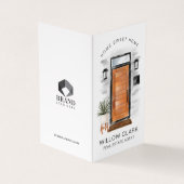 中世紀モダンの木製ドアの写真とサービス 名刺 (外部)