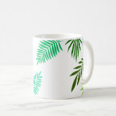 中世紀モダンの熱帯葉の緑の夏 コーヒーマグカップ (正面右)