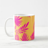 中世紀モダンの熱帯葉ピックオレンジ コーヒーマグカップ (左)