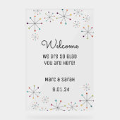 中世紀モダンの結婚歓迎 アクリルサイン (正面)