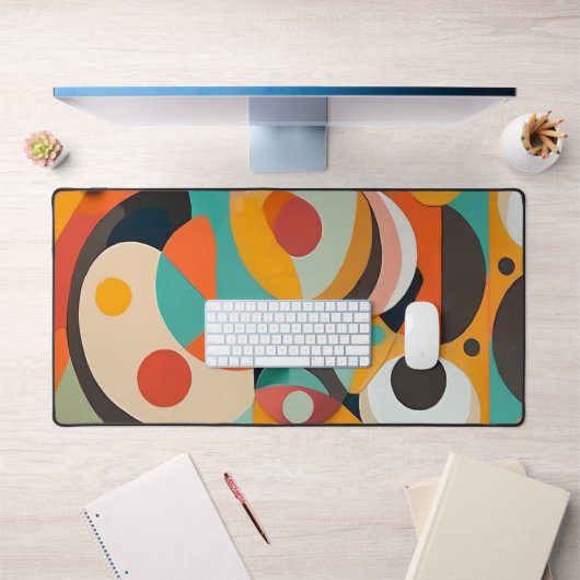 中世紀モダンの絵画様々な色 デスクマット (オフィス1)