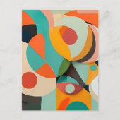 中世紀モダンの絵画様々な色 ポストカード (正面)