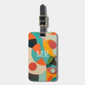 中世紀モダンの絵画様々な色 ラゲッジタグ (正面縦)