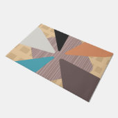 中世紀モダンの花びら芸術カラフル ドアマット (アングル)