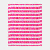 中世紀モダンの葉、コーラルピンクとホワイト フリースブランケット (正面)