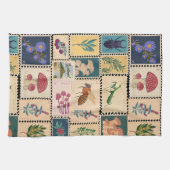 中世紀モダンは動物と植物印 キッチンタオル (横)