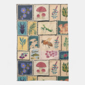 中世紀モダンは動物と植物印 キッチンタオル (縦)