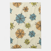 中世紀モダンスターバスト数々の色 キッチンタオル (縦)