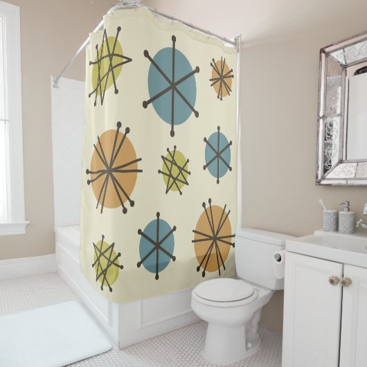 中世紀モダンスターバスト数々の色 シャワーカーテン (インサイチュ)