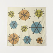 中世紀モダンスターバスト数々の色 タペストリー (正面(横))