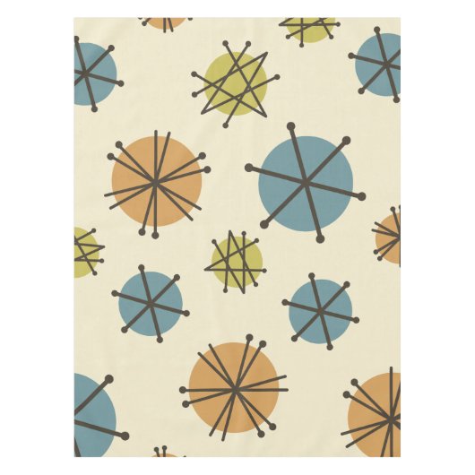 中世紀モダンスターバスト数々の色 テーブルクロス (正面)