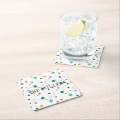 中世紀モダンミニマルパーソナライズされた名 スクエアペーパーコースター (インサイチュ)