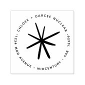 中世紀モダンミニマル原子核星 セルフインキングスタンプ (デザイン)