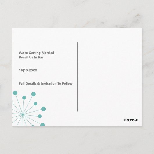 中世紀モダンレトロ写真の保存日付 ポストカード (裏面)