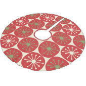 中世紀モダンレトロ原子時代クリスマスドット ブラッシュドポリエステルツリースカート (アングル)