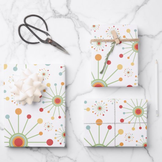 中世紀モダンレトロ1970年代サンインスパイアバスト ラッピングペーパーシート (正面)