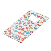 中世紀モダンレトロ60年代70年代の花柄 クレジットカード栓抜き (正面アングル)