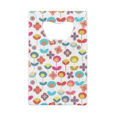 中世紀モダンレトロ60年代70年代の花柄 クレジットカード栓抜き (裏面)