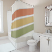 中世紀モダン三ストライプ人 シャワーカーテン (インサイチュ)