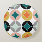 中世紀モダン円の幾何学模様 ラウンドクッション (正面)