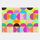 中世紀モダン円カラフル幾何学模様 ラッピングペーパーシート (正面3)