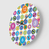 中世紀モダン円パタカラフルーン ラージ壁時計 (傾斜)
