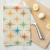 中世紀モダン原子カラフルスターバスト キッチンタオル (四つ折り)