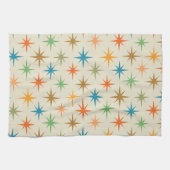 中世紀モダン原子カラフルスターバスト キッチンタオル (横)