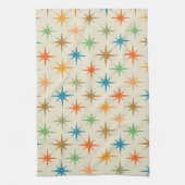 中世紀モダン原子カラフルスターバスト キッチンタオル (縦)