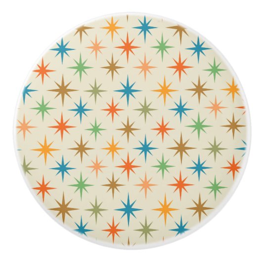 中世紀モダン原子カラフルスターバスト セラミックノブ (正面)