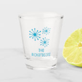 中世紀モダン原子パーソナライズされた時代レトロ ショットグラス (正面)