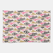 中世紀モダン原子年代パターン キッチンタオル (横)