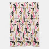 中世紀モダン原子年代パターン キッチンタオル (縦)