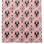 中世紀モダン原子年代パターン シャワーカーテン (正面)