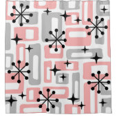 中世紀モダン原子年代パターン シャワーカーテン (正面)